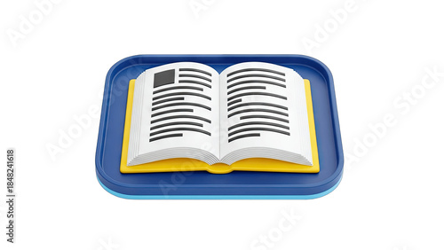 Open Book on Tray - Reading Concept