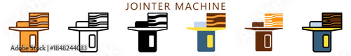 Jointer Machine Multi Style Icon, Flat, Line, Glyph, Lineal, Dual Tone. Relate To Carpentry, Wood Industry. Use For Modern Concept, Ui, Ux Web And App Development.