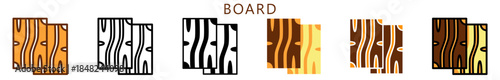 Board Multi Style Icon, Flat, Line, Glyph, Lineal, Dual Tone. Relate To Carpentry, Wood Industry. Use For Modern Concept, Ui, Ux Web And App Development.