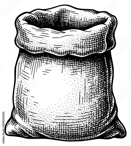 an old bag of flour on a , bag, flour, grain, illustration, old, against transparent background