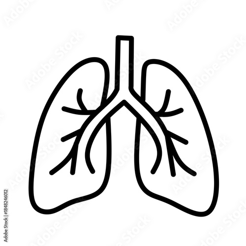 Human Lungs Anatomy Outline Icon