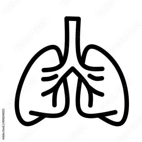 Human Lungs Anatomy Outline Icon