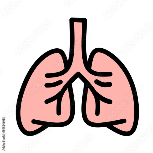 Human Lungs Anatomy Color Icon