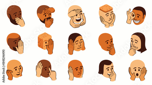 Diverse Faces Showing Different Emotions and Expressions, Human Feelings, Moods, and Reactions