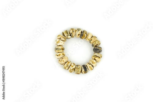 Baltic chalk amber bracelet featuring handcrafted stone segments