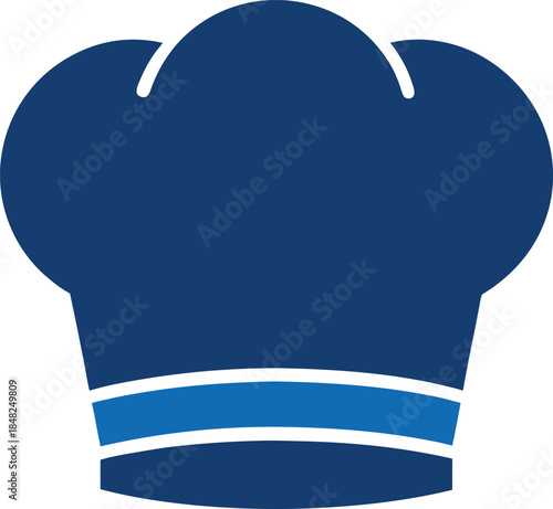 Chef Hat Cook Culinary Flat Vector Illustration on White Background