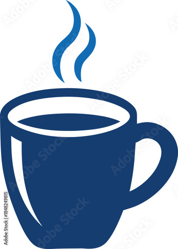 Coffee Cup Hot Drink Flat Vector Illustration on White Background