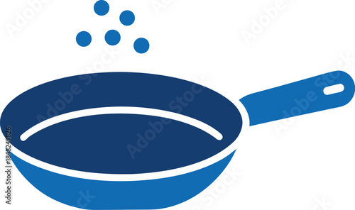 Cooking Frying Pan Spice Flat Vector Illustration on White Background