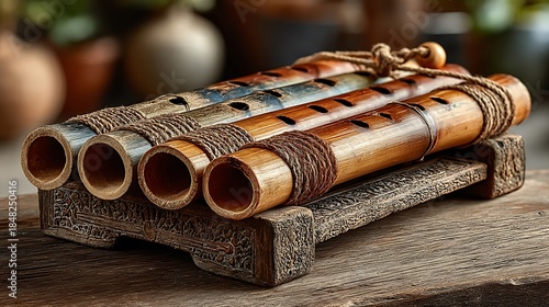 Artisan bamboo flute natural tones high resolution picture