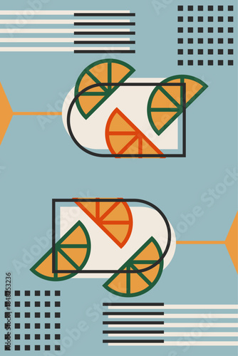 Retro Geometric Cocktail and Drink Vector Illustration Collection
