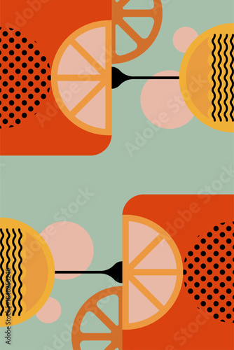 Retro Geometric Cocktail and Drink Vector Illustration Collection