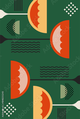 Retro Geometric Cocktail and Drink Vector Illustration Collection