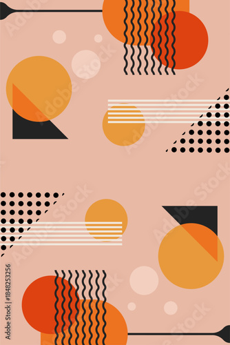 Retro Geometric Cocktail and Drink Vector Illustration Collection