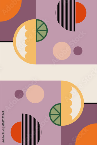 Retro Geometric Cocktail and Drink Vector Illustration Collection