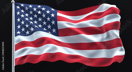 Usa flag waving smooth folds patriotic background high resolution picture
