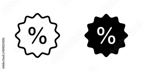 Percentage badge icons set, discount label symbols, sale percent icons, promotion badge design, percentage sign icons, Vector illustration.