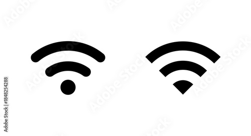 WiFi signal icons set, wireless connection symbols, internet network icon, wifi strength indicator, connectivity icon set, Vector illustration.