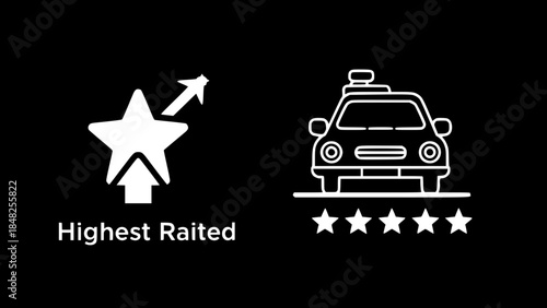 Taxi rating receives appreciation presenting quality service or taxi gains popularity highlighting customer satisfaction or Vehicle scoring gains performance showcasing premium transportation quality.