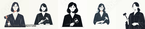 Vector Illustration of a Female Law Judge
