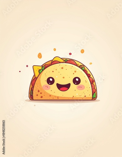Friendly taco mascot for restaurant branding