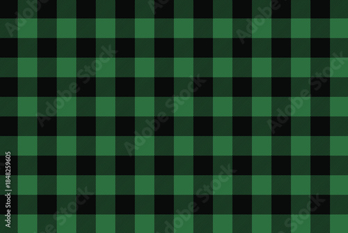 Forest green black lumberjack plaid large-check pattern