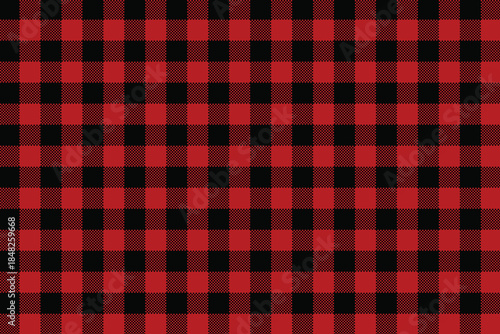 Red and black buffalo checkered seamless pattern for textile fabric design
