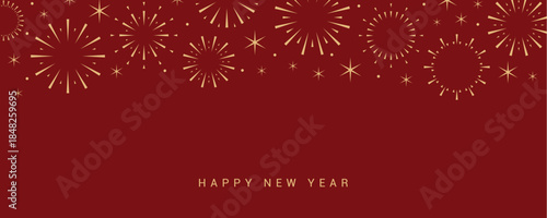 happy new year fireworks celebration background isolated vector illustration
