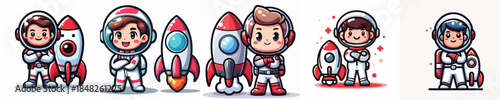 Cute and Adorable Astronaut Character Vector Illustration