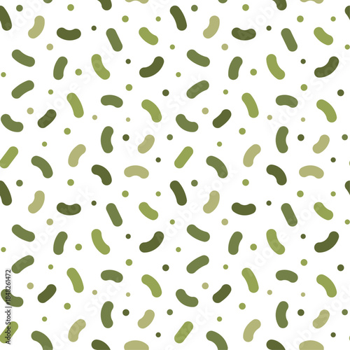 Vector seamless design featuring probiotics and prebiotics. Microflora pattern ideal for repeat wallpaper backgrounds.