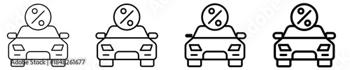 Car Loan Icon Set Different Style Collection