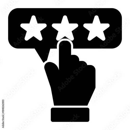 Testimonial Feedback Star Review Icon from Customer Assessment Collection (Glyph style)