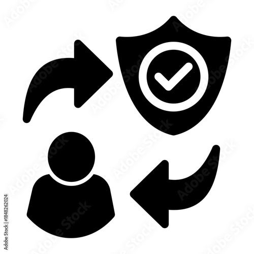 Assured Reliability Authority Shield Icon from Customer Assessment Collection (Glyph style)