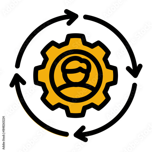 Customized Individual Adaptation Management Icon from Customer Assessment Collection (Glyph Color Lineal style)