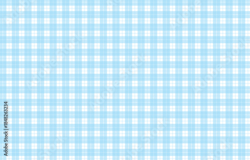 Seamless gingham check pattern in baby blue and white
