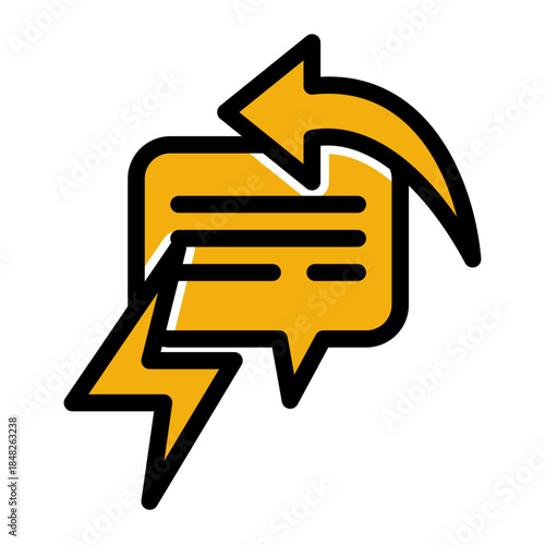 Reactive Feedback Response Management Icon from Customer Assessment Collection (Glyph Color Lineal style)