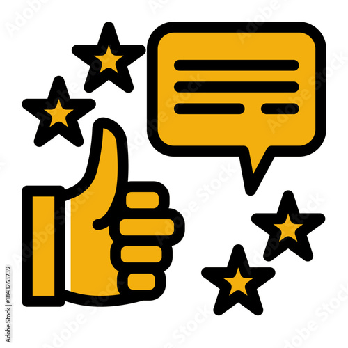 Customer Feedback Appreciation Review Icon from Customer Assessment Collection (Glyph Color Lineal style)
