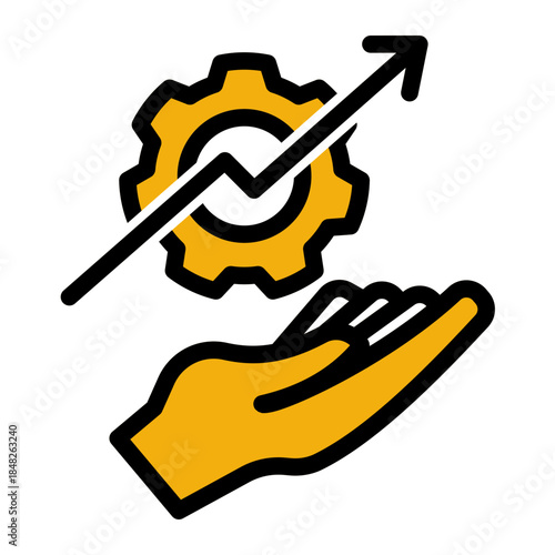 Service Performance Productivity Development Icon from Customer Assessment Collection (Glyph Color Lineal style)