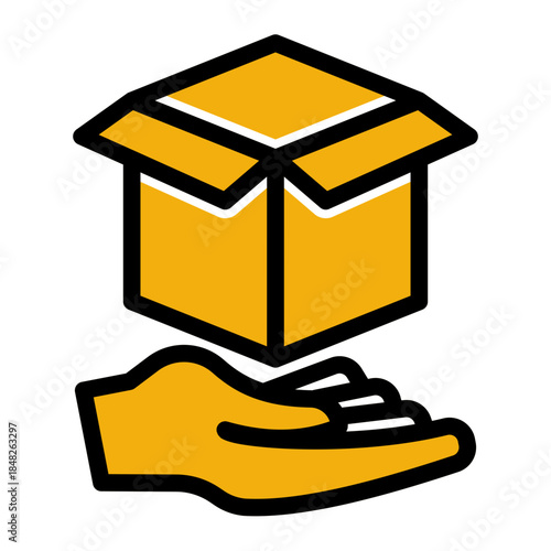 Product Delivery Box Present Icon from Customer Assessment Collection (Glyph Color Lineal style)