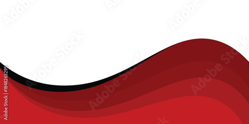 Vector red line background curve element with white space for text and message design, overlapping layers, vector