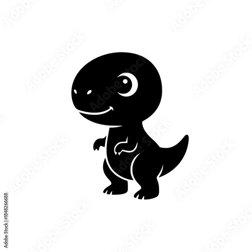 Chibi Tyrannosaurus Rex Dinosaur Silhouette Mascot