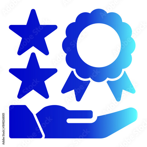 Customer Satisfaction Rating Badge Icon from Customer Assessment Collection (Glyph Gradient style)