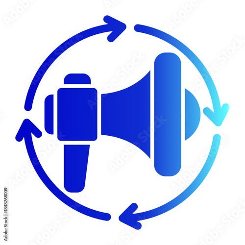 Loyalty Engagement Advocacy Promotion Icon from Customer Assessment Collection (Glyph Gradient style)