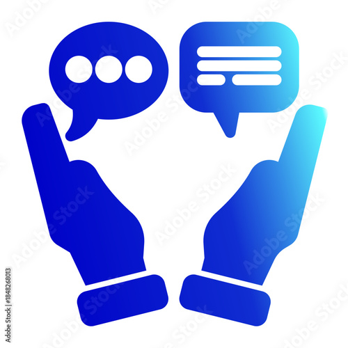 Consulting Discussion Support Forum Icon from Customer Assessment Collection (Glyph Gradient style)