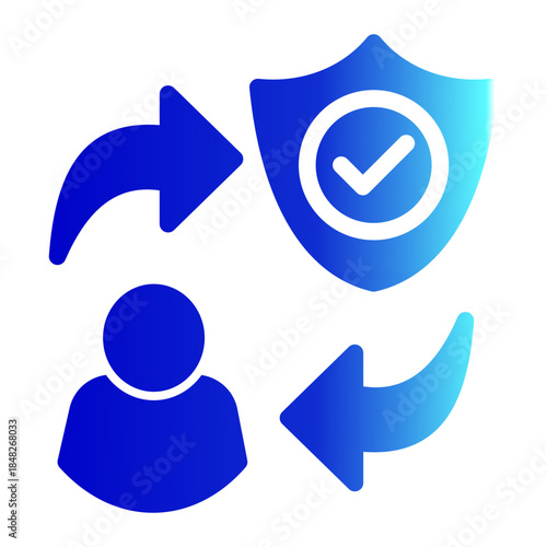 Assured Reliability Authority Shield Icon from Customer Assessment Collection (Glyph Gradient style)