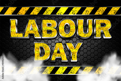 labor day warning danger construction style typography editable text effect font style template lettering