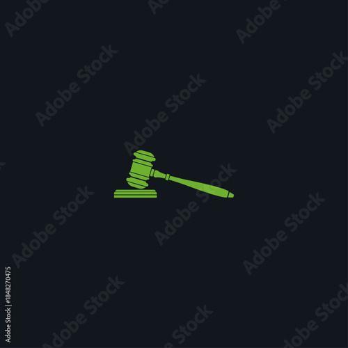 Wooden gavel logo Icon flat vector design