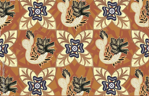 Classic Batik with various motifs, inspiration for Indonesian batik motifs for printing purposes