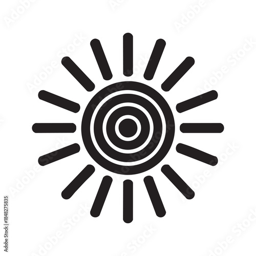 sun symbol silhouette set in bold black style for spiritual and decorative use