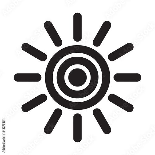 sun symbol silhouette set in bold black style for spiritual and decorative use