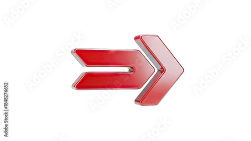 Red Arrow Pointing Right on White Background